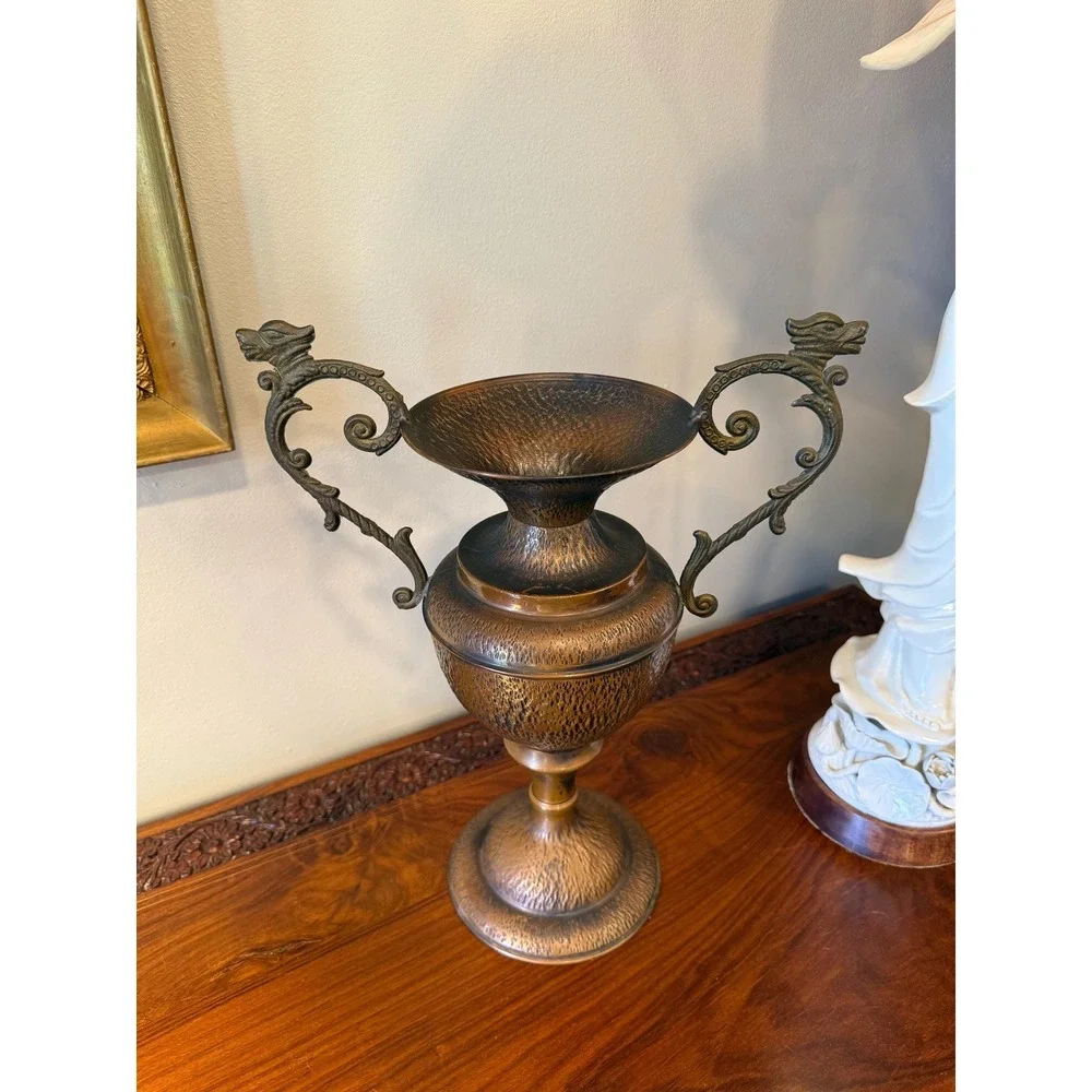 Vintage‎ Italian Copper Urn Vase with Griffin Handles